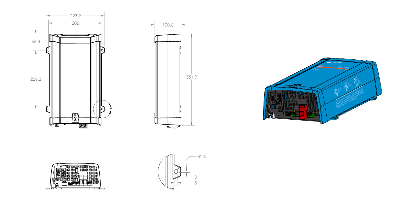 Onduleur chargeur Victron MultiPlus 12/800 | 800 VA