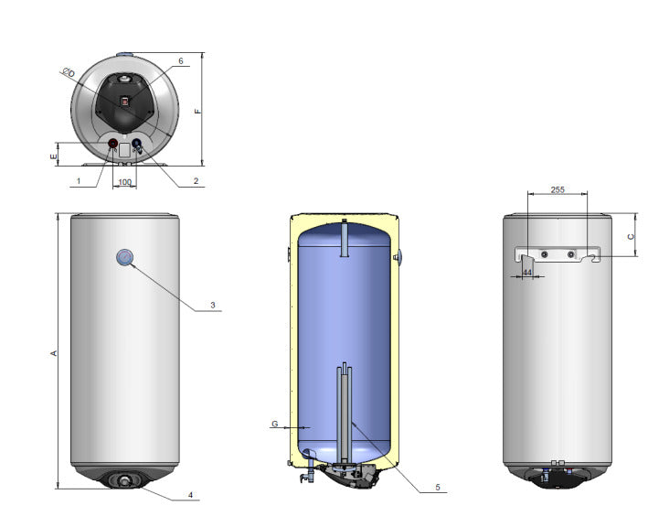 Chauffe-eau électrique 50 L ELDOM à résistance sèche