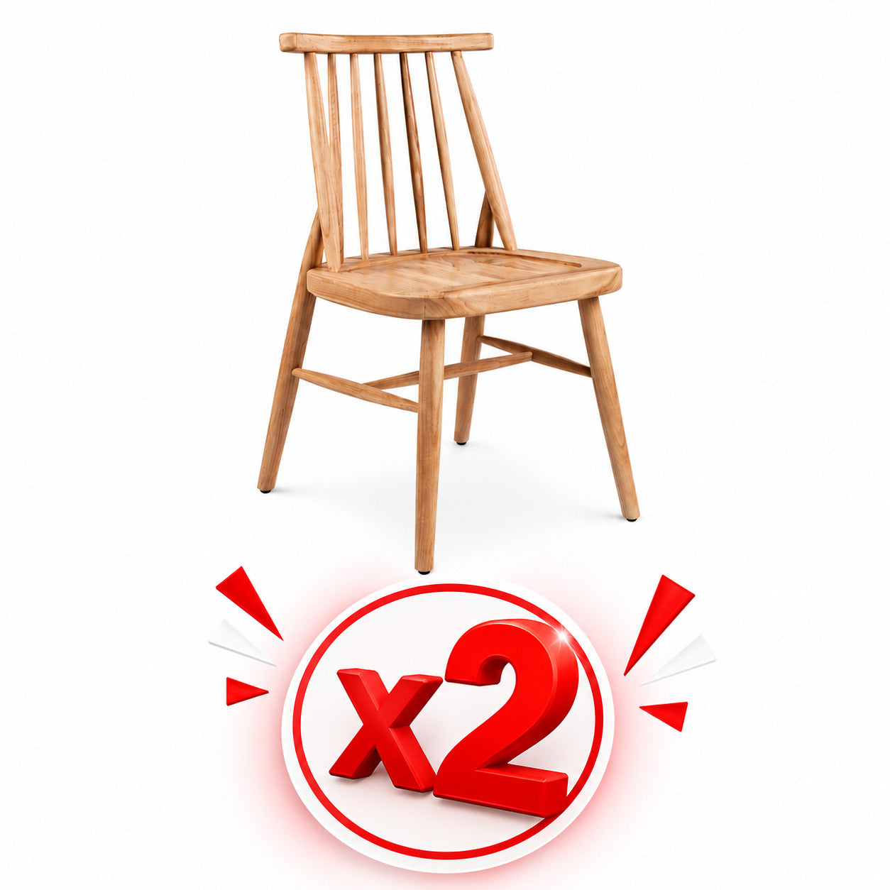 Lot de 2 chaises MUNA en teck naturel style moderne
