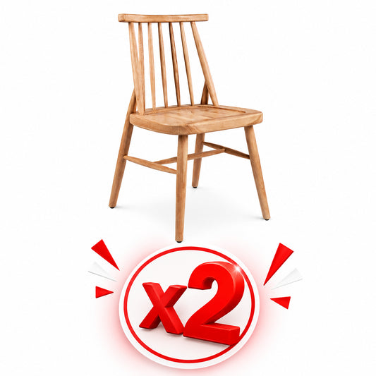 Lot de 2 chaises MUNA en teck naturel style moderne
