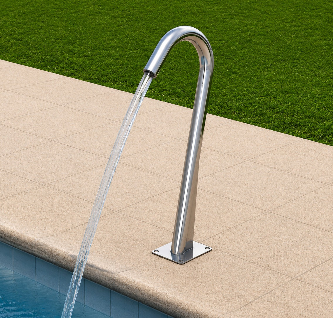 Canon d'eau piscine inox AISI 316 Ø43 mm effet cascade 1½"