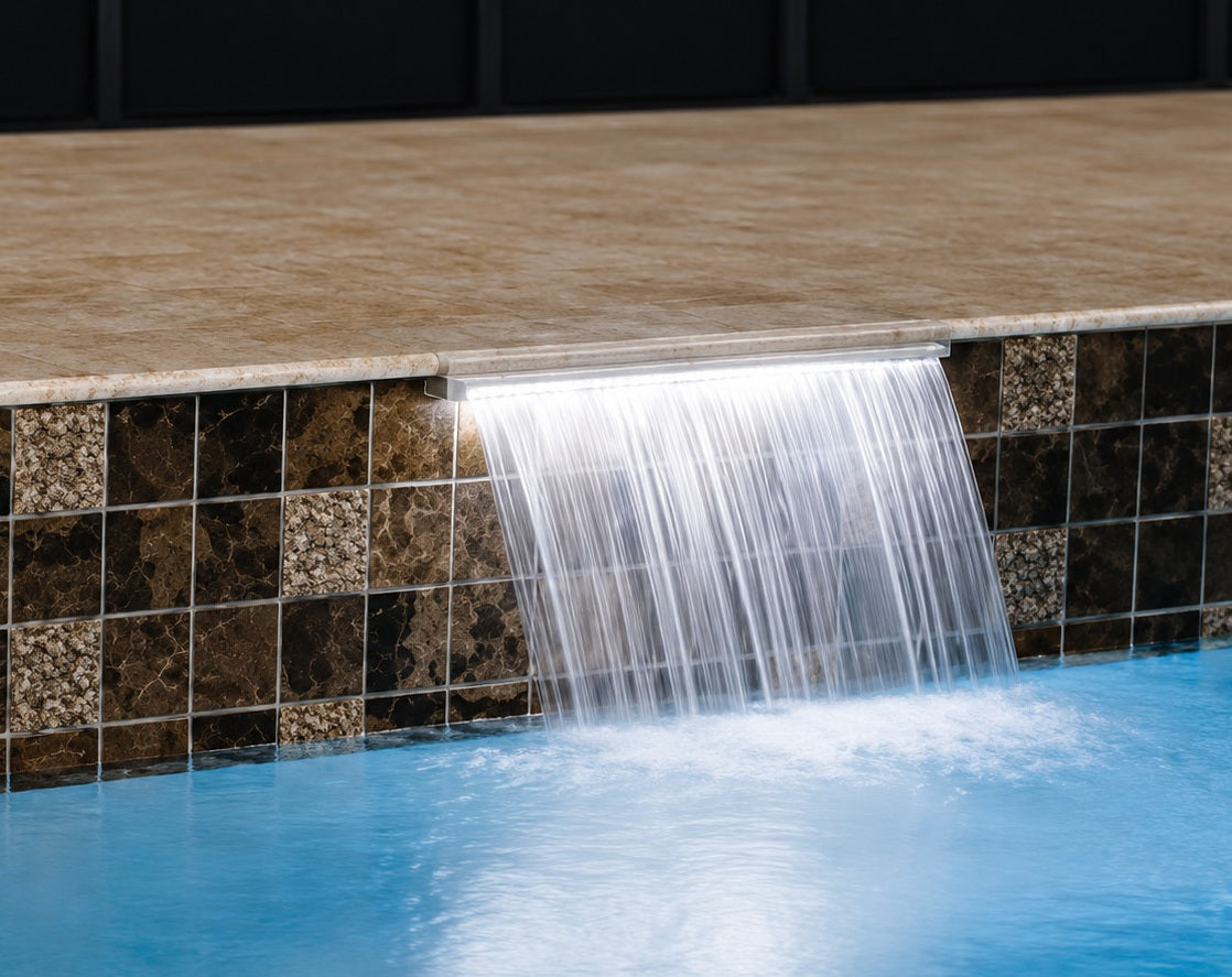 Cascade lame d'eau piscine 1200 mm en méthacrylate