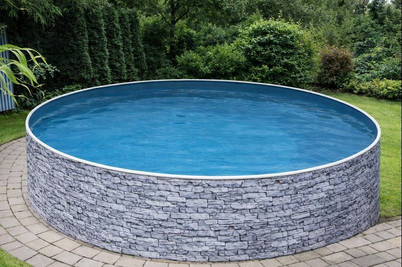 Piscine ronde en pierre Azuro, 4 m x 1,2 m