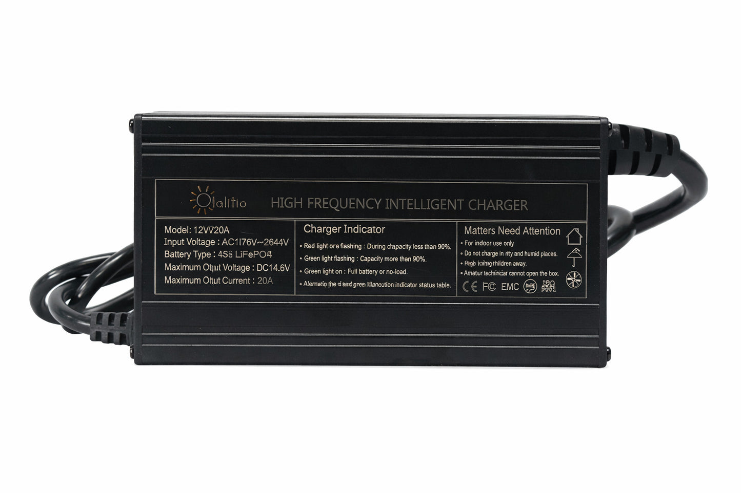 Chargeur Lithium 12V 20A LiFePO4 – Chargeur Solaire Camping-car 14,6V