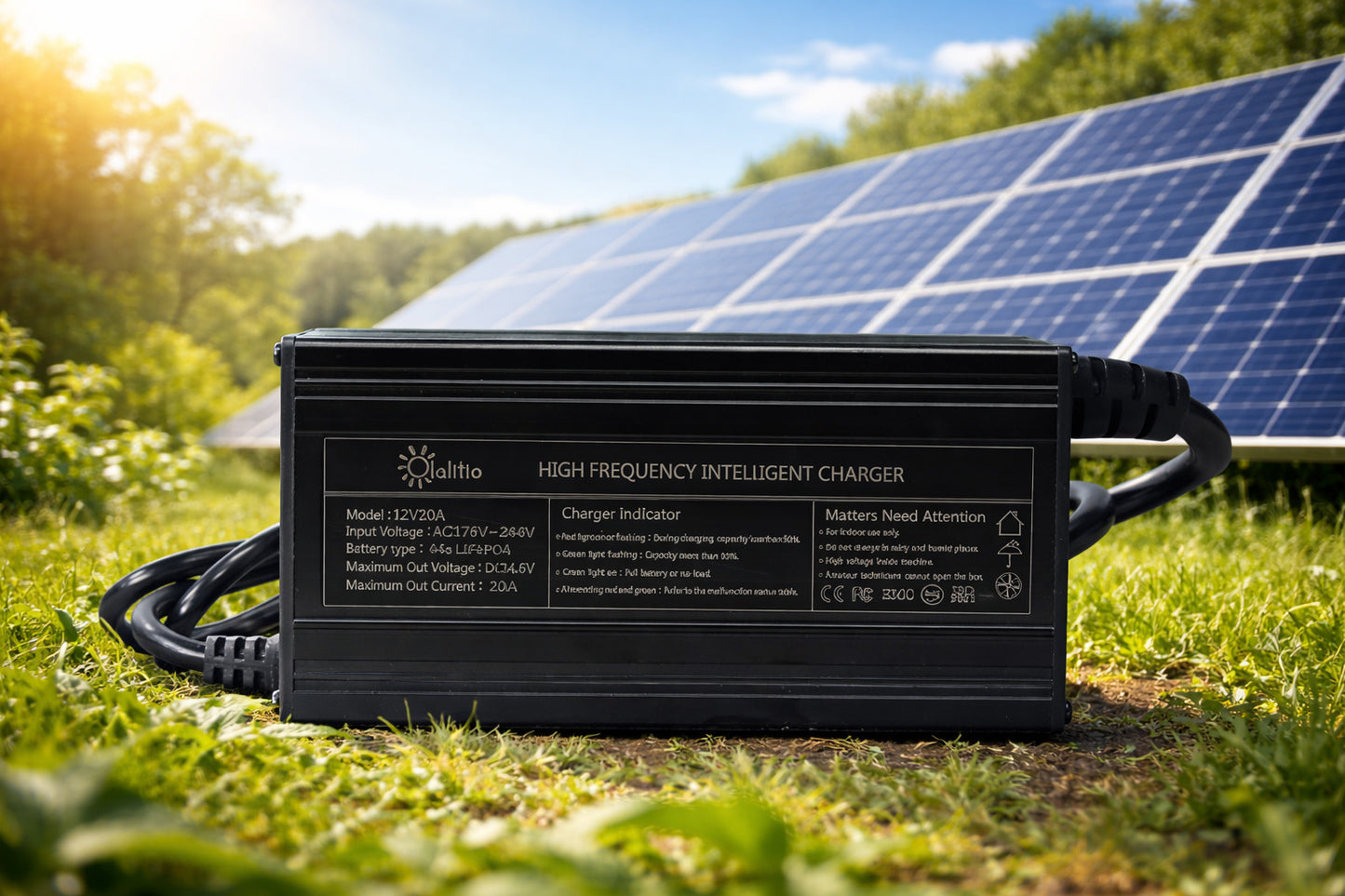 Chargeur Lithium 12V 20A LiFePO4 – Chargeur Solaire Camping-car 14,6V