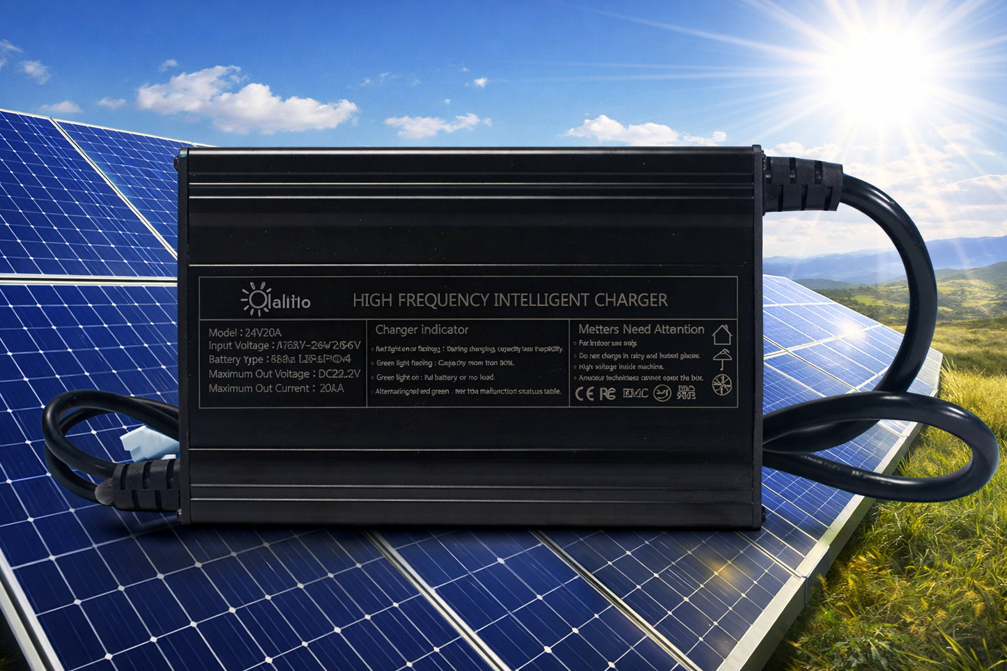 Chargeur lithium 24V 20A LiFePO4 Solaire & camping-car