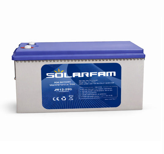 Batterie solaire 12V 200Ah AGM SolarFam Haute capacité panneau solaire