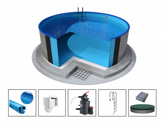 Piscine hors sol 4m Ibiza kit complet filtre sable et échelle