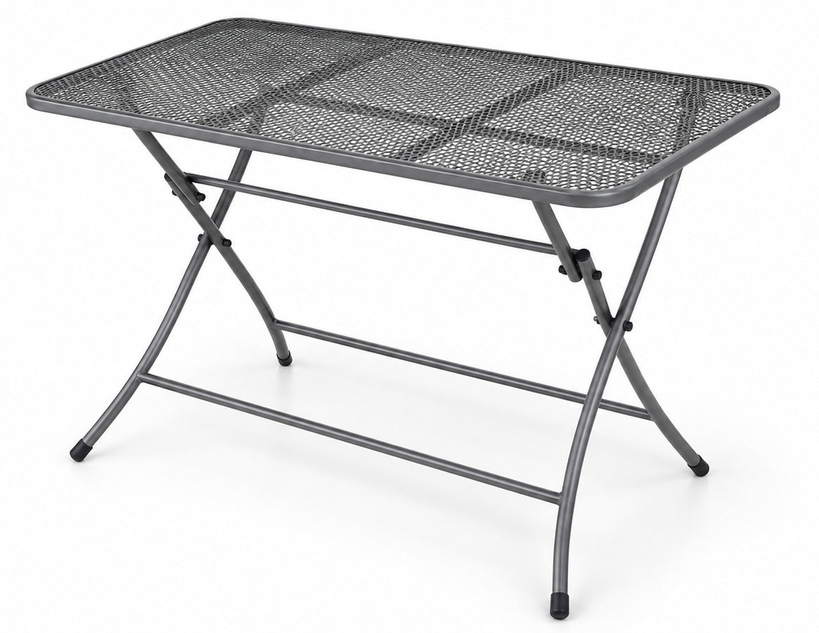 Table de jardin pliante TAVIO 110 x 70 cm Métal gris