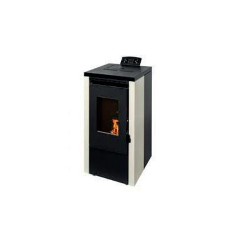 Poêle à granulés blanc ELITE 7 kW, chauffe jusqu'à 110 m³