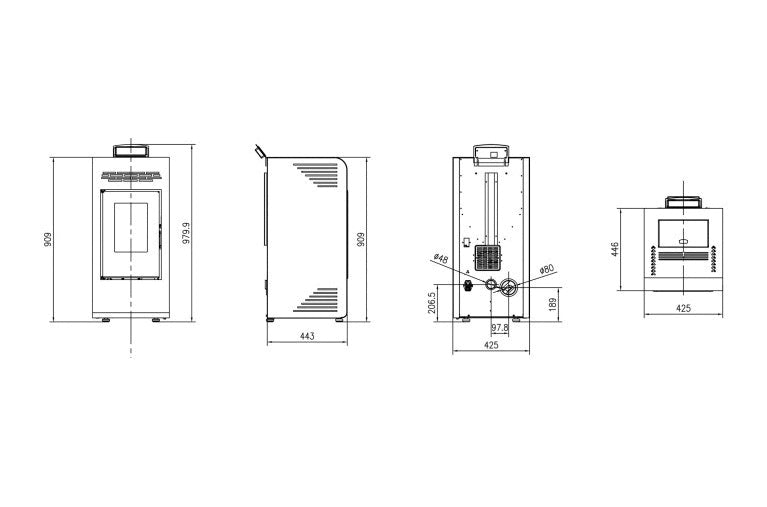 Poêle à granulés ELITE 9 kW blanc Jusqu’à 150 m³
