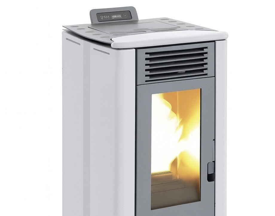 Poêle à granulés Terra 9 kW blanc A+ 85 m²