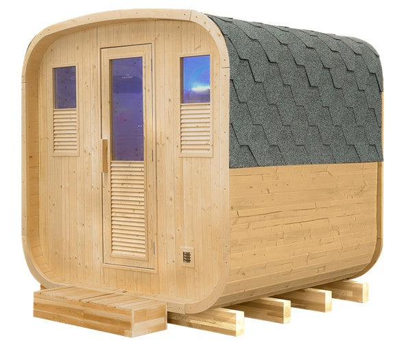 Sauna extérieur Gaïa Nova 6 places 205x205x220 cm 6 kW LED spa jardin