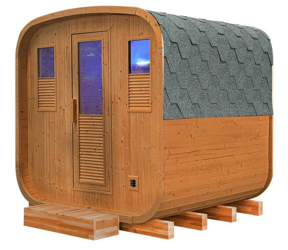 Sauna extérieur Gaïa Nova 6 places 205x205x220 cm 6 kW LED spa jardin