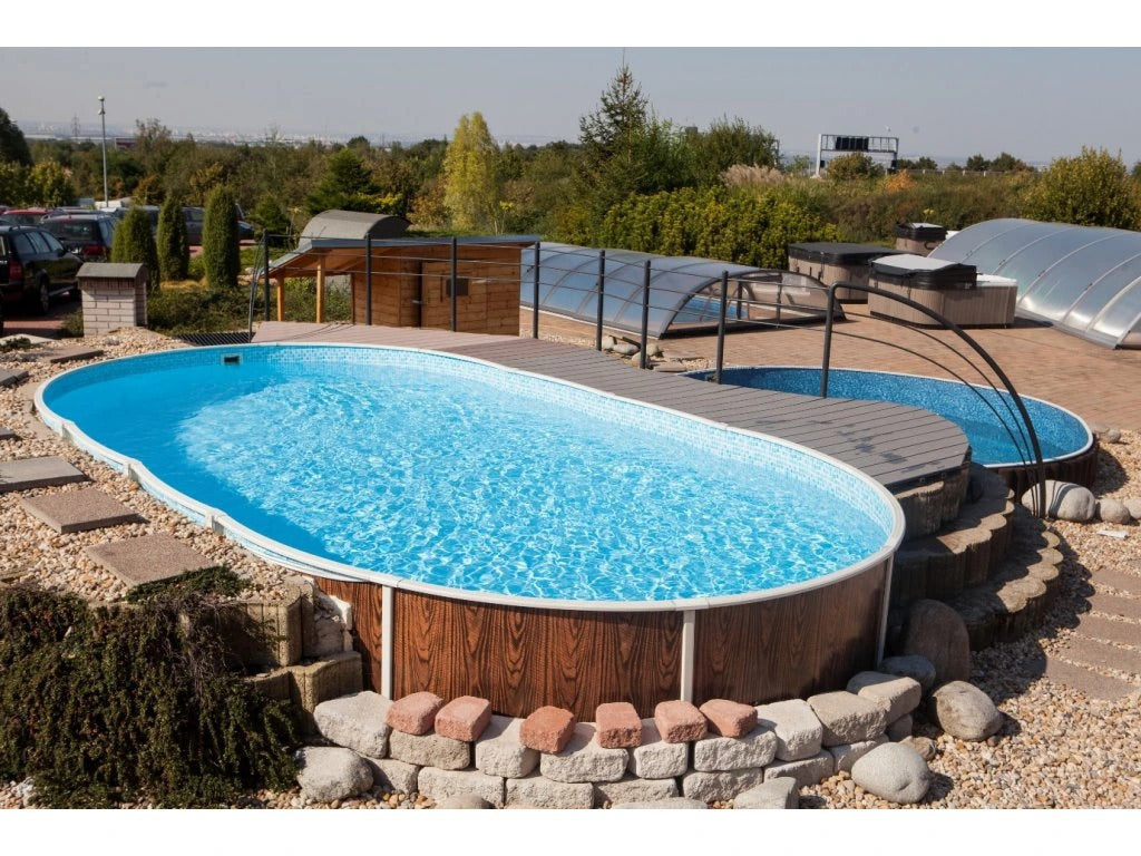 Piscine Ovale Azuro 5,5x3,7x1,2 m avec Filtration