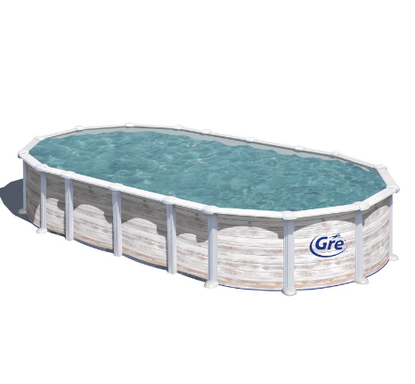 Piscine ovale en acier Islande 610x375x132 cm