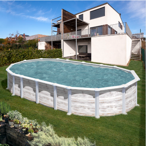 Piscine Ovale Islande mesurant 730 x 375 x 132 cm