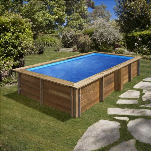 Piscine rectangulaire en bois citron 375x200x68cm