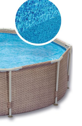 Piscine ronde double rotin structure métal 3,66x0,91m