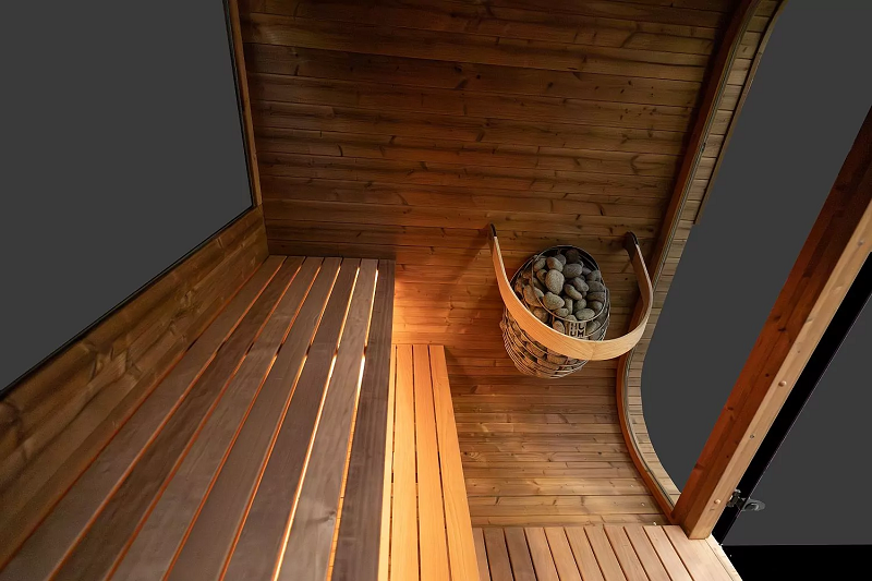 Sauna Extérieur QUADRA X 2-4 Personnes Façade Vitrée LED Jardin