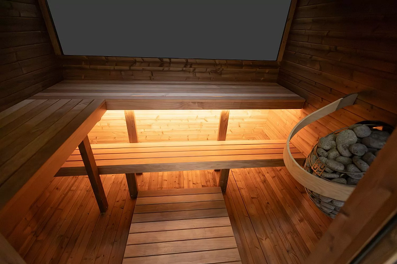 Sauna Extérieur QUADRA X 2-4 Personnes Façade Vitrée LED Jardin