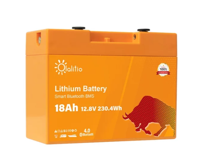 Batterie Lithium LiFePO4 12.8V 18Ah Smart BMS avec connexion bluetooth