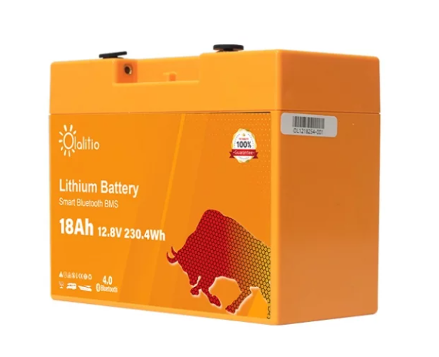 Batterie Lithium LiFePO4 12.8V 18Ah Smart BMS avec connexion bluetooth