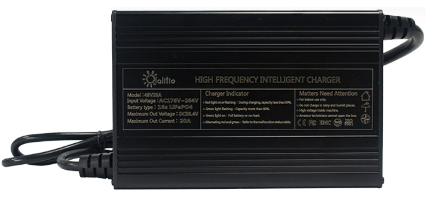 Chargeur Lithium 48V 20A LiFePO4 58,4V Énergie solaire et stockage