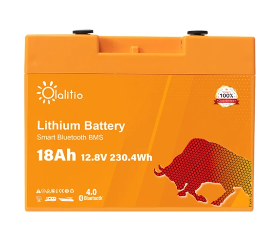 Batterie Lithium LiFePO4 12.8V 18Ah Smart BMS avec connexion bluetooth