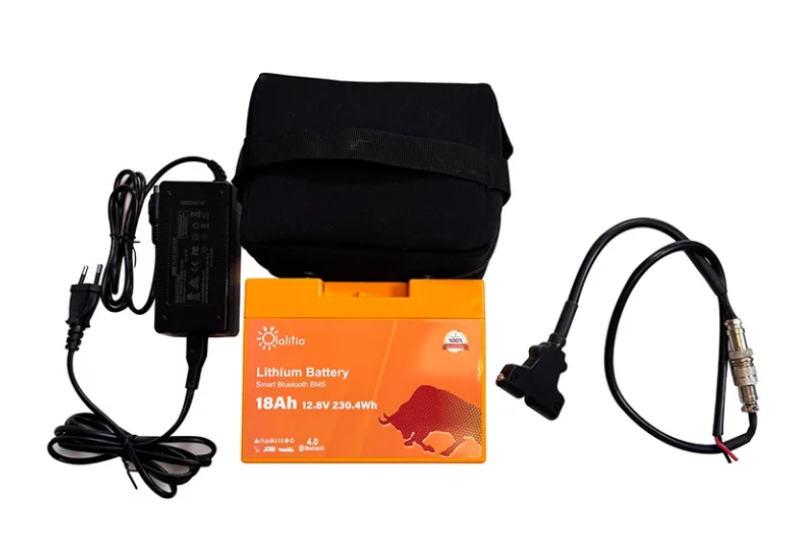 Batterie Lithium LiFePO4 12.8V 18Ah Smart BMS avec connexion bluetooth