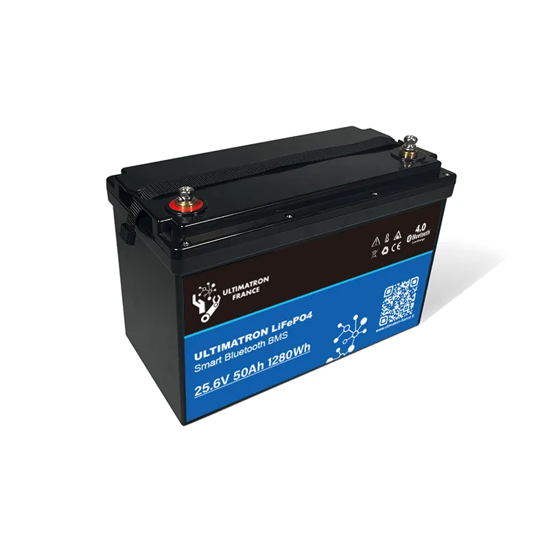 Batterie au lithium Ultimatron LiFePO4 25,6 V 50 Ah avec Bluetooth
