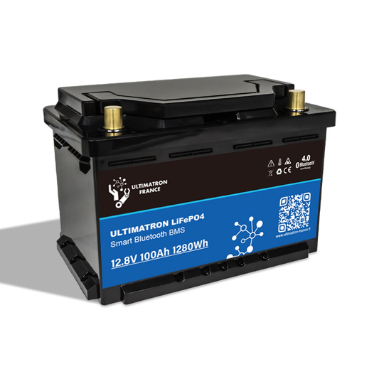 Batterie au lithium Ultimatron 12,8 V 100 Ah avec BMS intelligent et Bluetooth