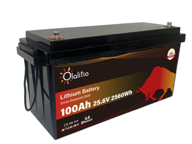 Batterie Lithium 100Ah 25.6V LiFePO4 PRO BMS +4500 Cycles