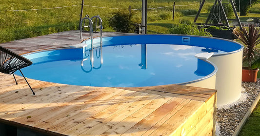 Piscine acier forme huit 4,70m kit complet avec filtre sable