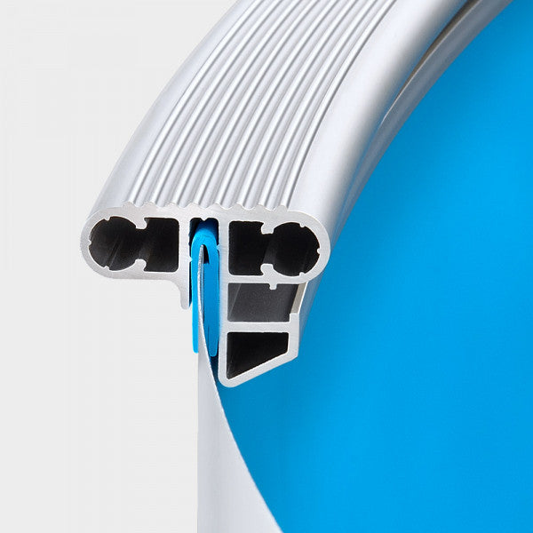 Piscine acier forme huit 4,70x3,00m liner PVC0,8mm structure renforcée