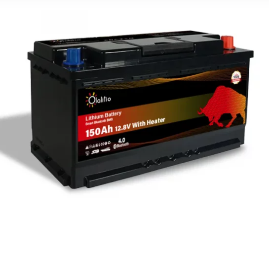Batterie Lithium 150Ah 12.8V LiFePO4 Chauffante BMS + Connexion B 4.0