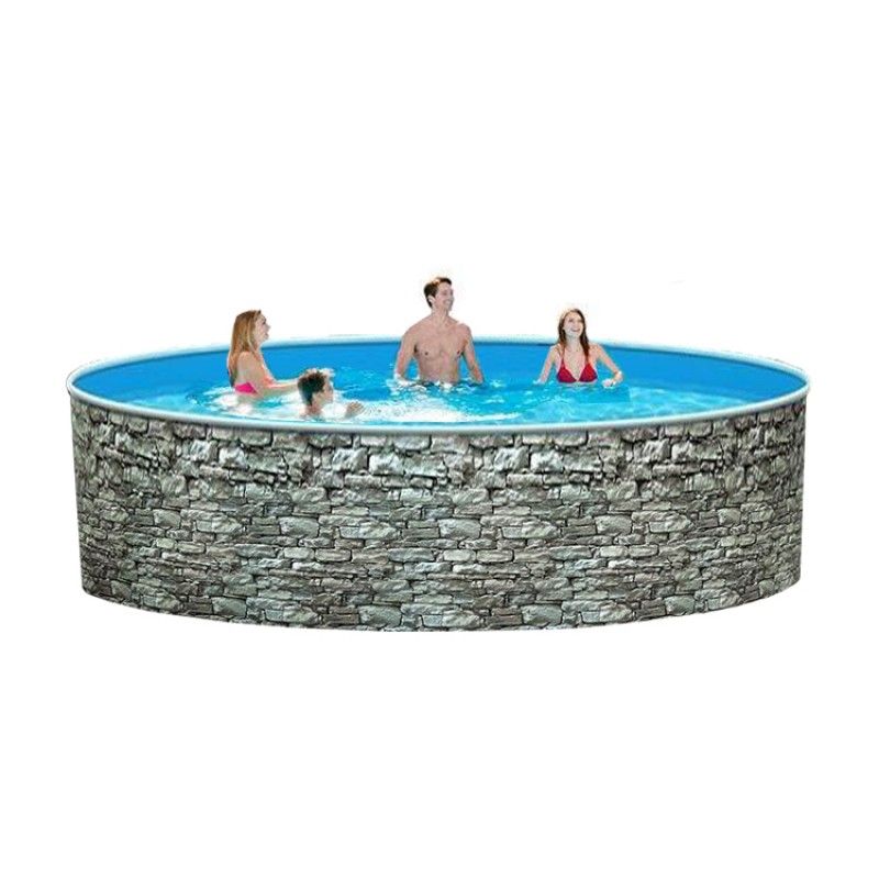 Piscine ronde en pierre Azuro, 4 m x 1,2 m