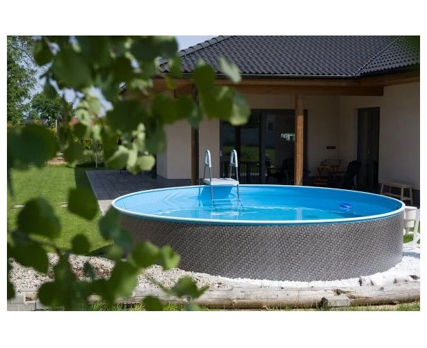 Piscine hors sol ronde Azuro 4 x 1,2 m effet rotin