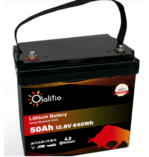 Batterie Lithium LiFePO4 12.8V 50Ah Bluetooth OLALITIO