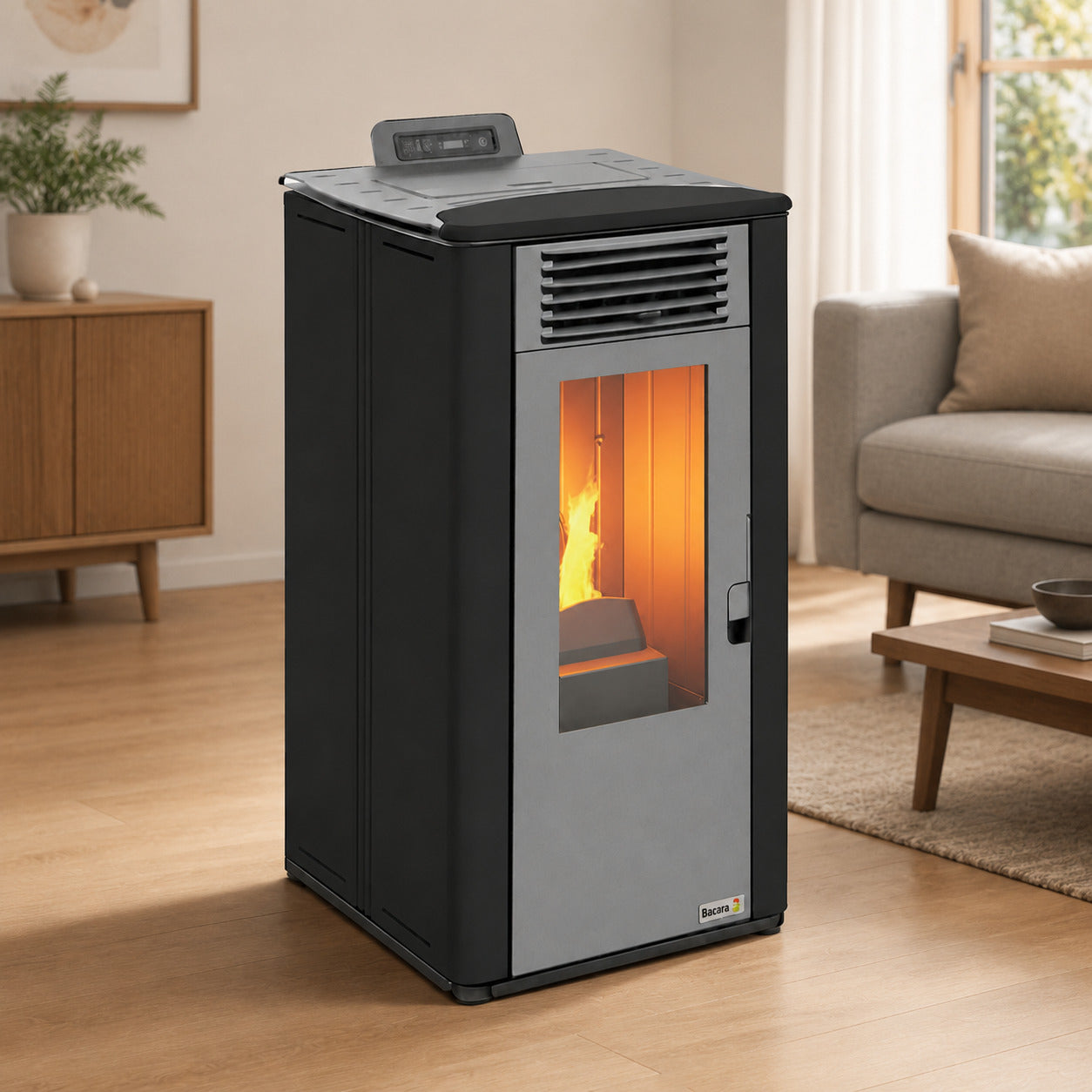Poêle à granulés Terra 10,1 kW noir A+ pour 95 m²