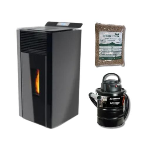 Kit Poêle à Granulés 8,9 kW Veronica A+ avec 150 kg de Pellets