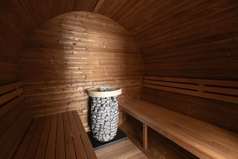 Sauna extérieur baril 4 personnes 260 cm jardin LED