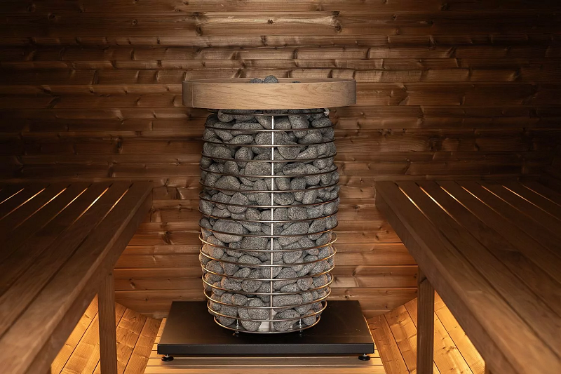 Sauna extérieur baril 4 personnes 260 cm jardin LED