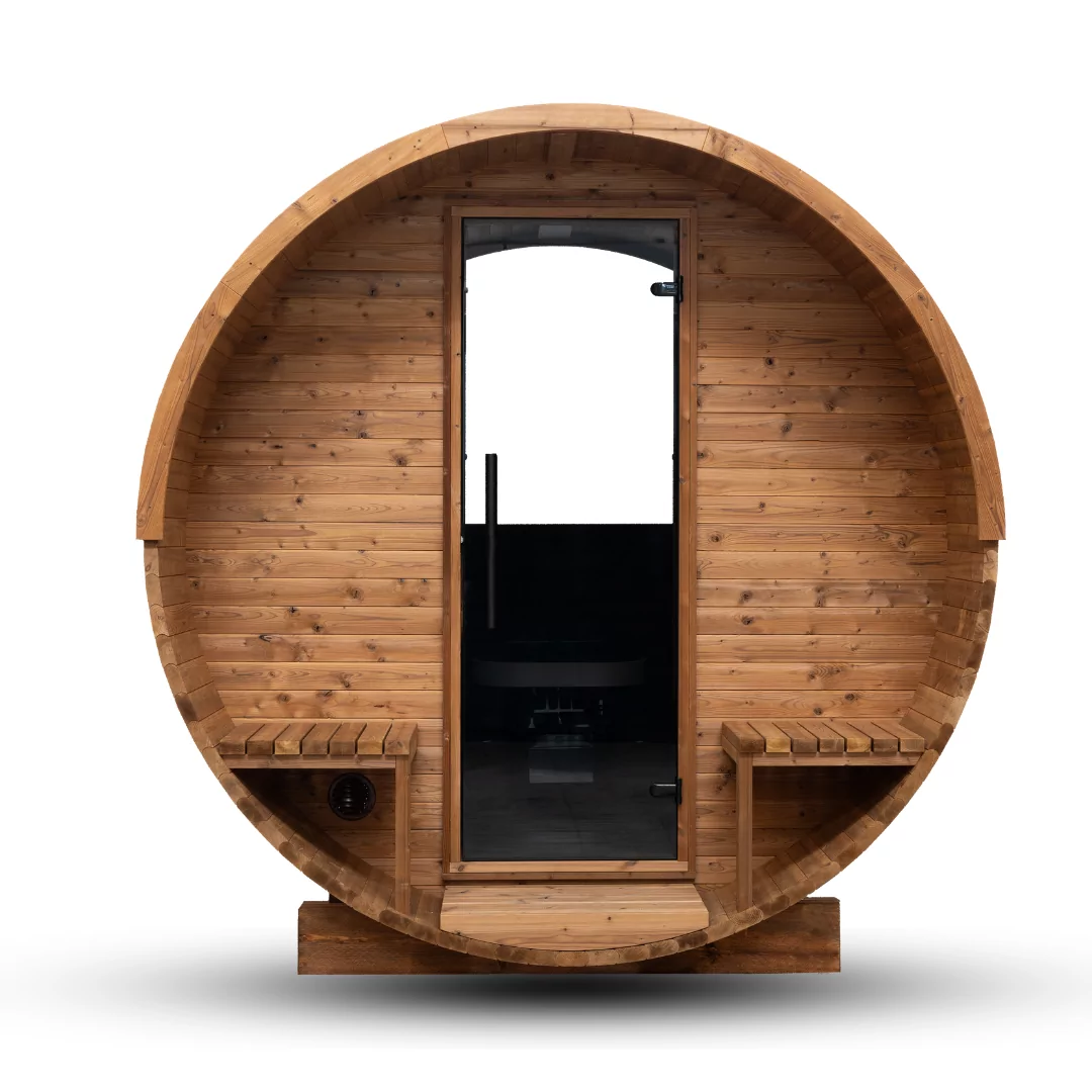 Sauna extérieur baril 4 personnes 260 cm jardin LED