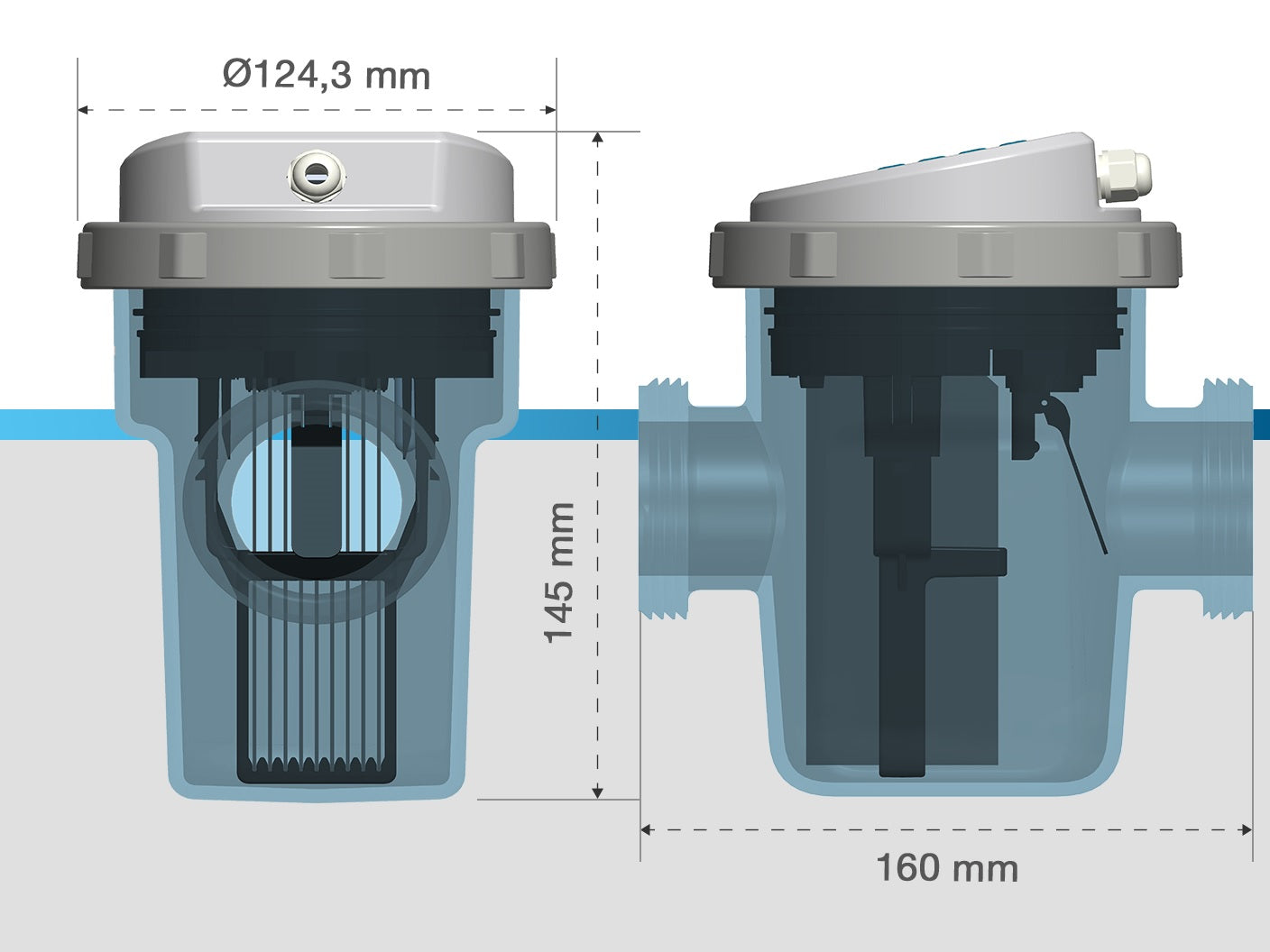 Turbo Salt 100 Electrolyseur salin pour piscine jusqu'à 10m3 mesiures