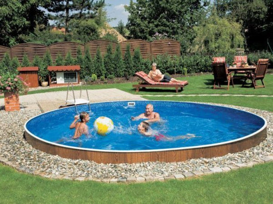 Piscine amovible imitation bois 4,6 x 1,2 m