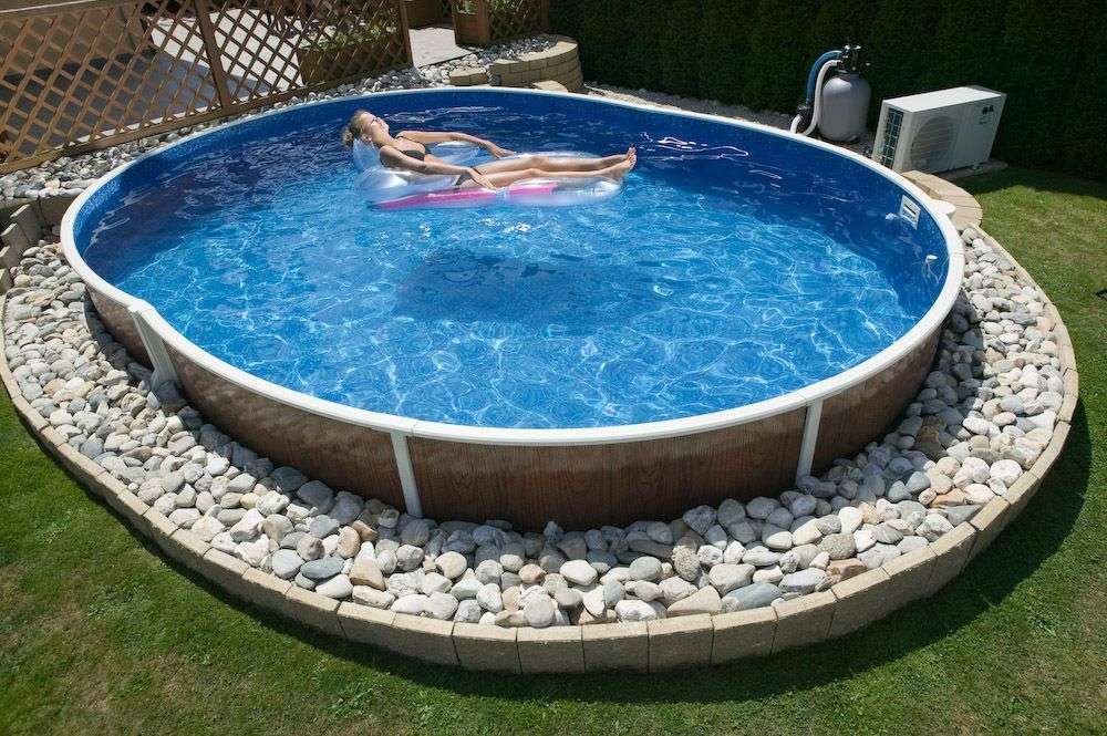 Piscine bois ovale amovible 9,1 x 4,6 x 1,2 m