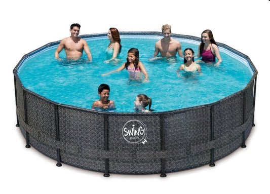 Piscine Elite design osier foncé 4,27 m x 1,07 m