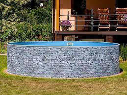 Piscine design ronde en pierre de 5 m x 1,2 m