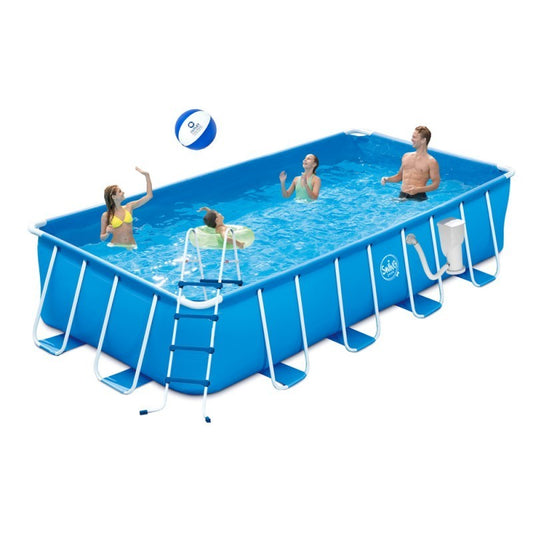 Piscina tubular de 4,88 X 2,44 X 1,07 con depuradora y escalera